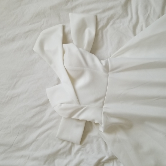 One Shoulder Satin A-line Floor Length Wedding/ Evening  Dress - Picture 3 of 10